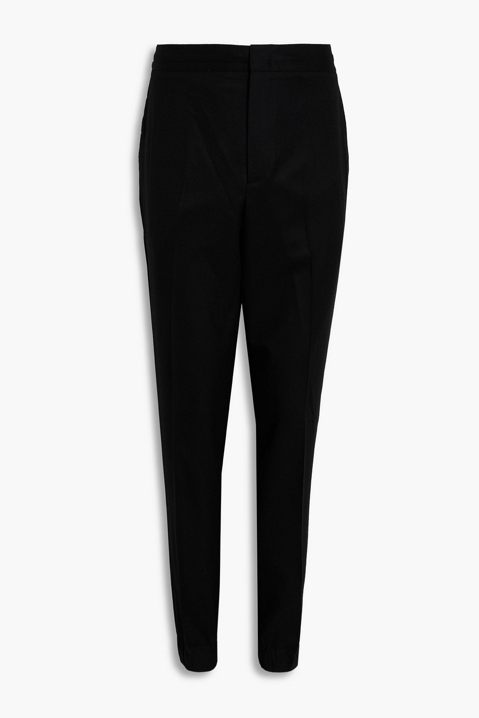 Zegna Tapered Wool-twill Pants In Black