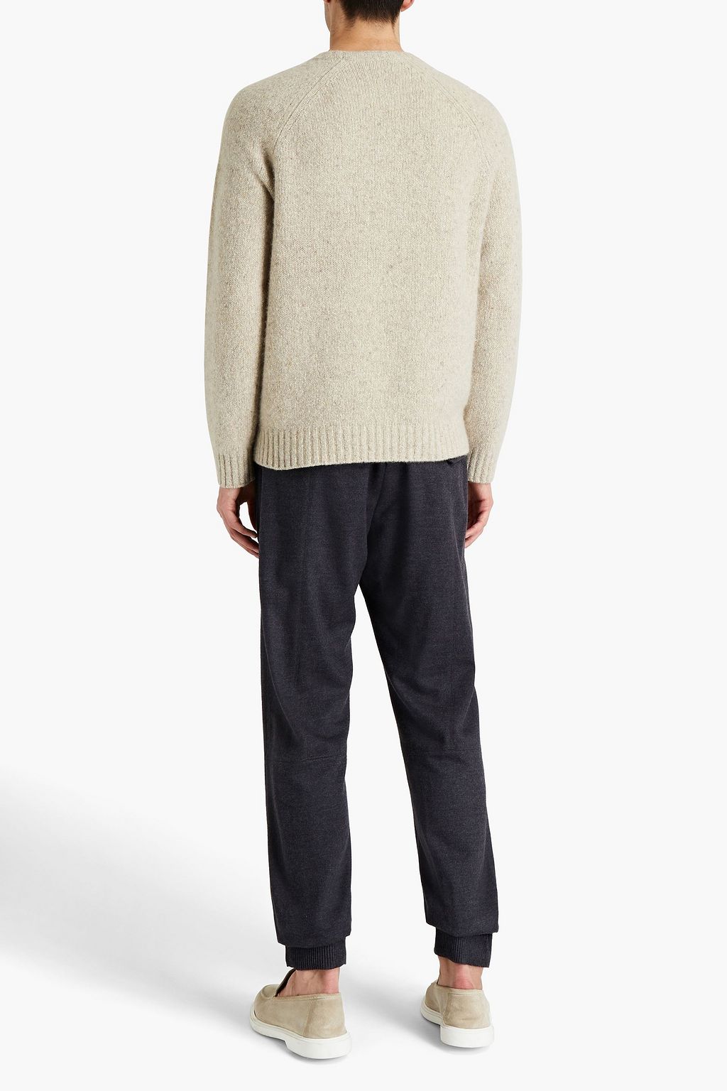 ZEGNA Tapered brushed wool pants