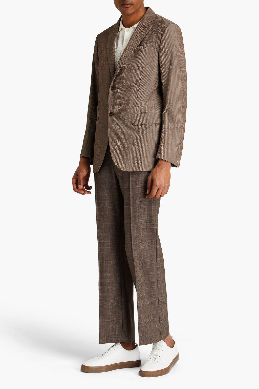 ZEGNA Wool and silk-blend seersucker blazer