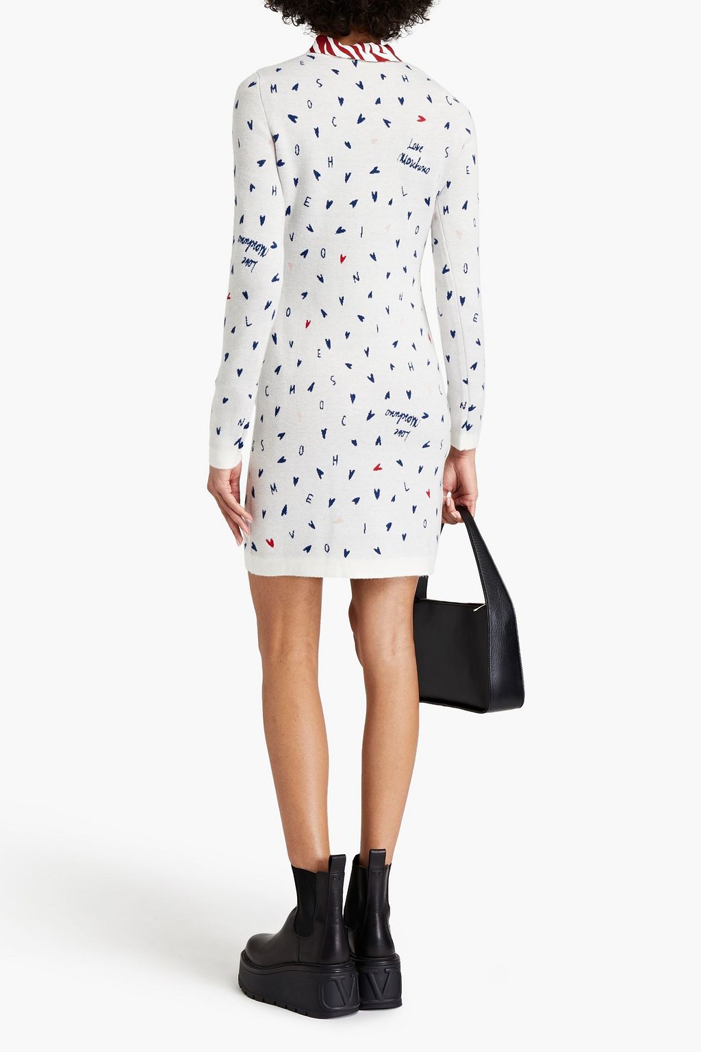 LOVE MOSCHINO Jacquard-knit mini dress