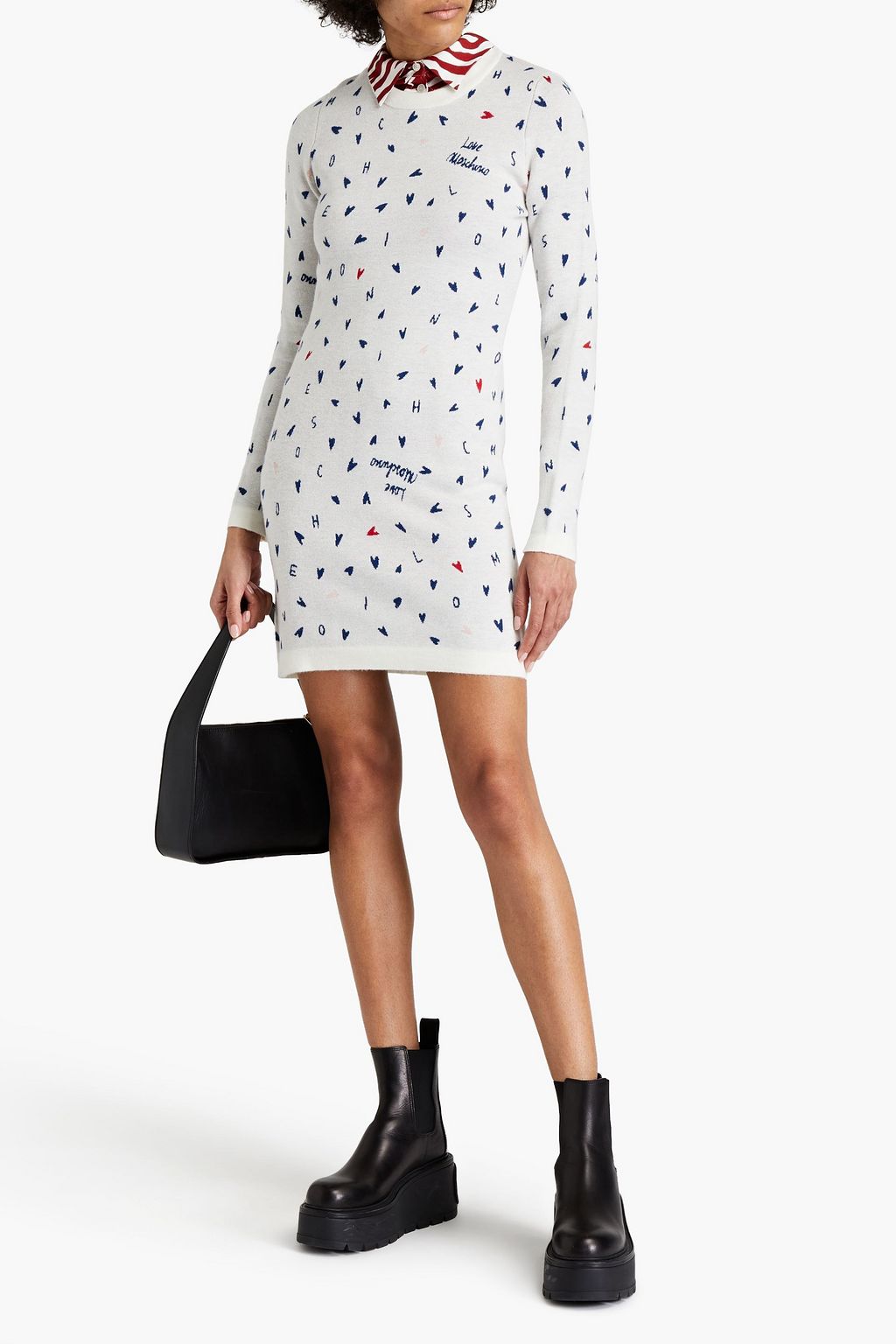 LOVE MOSCHINO Jacquard-knit mini dress