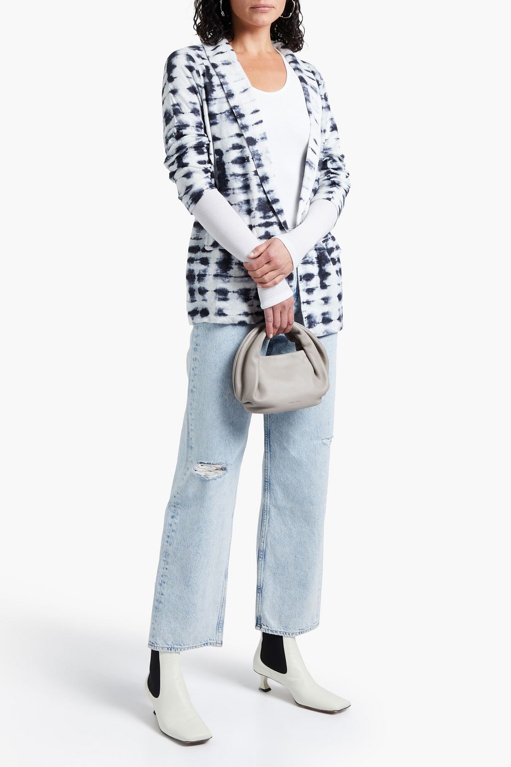 MAJESTIC FILATURES Tie-dyed slub linen-jersey blazer