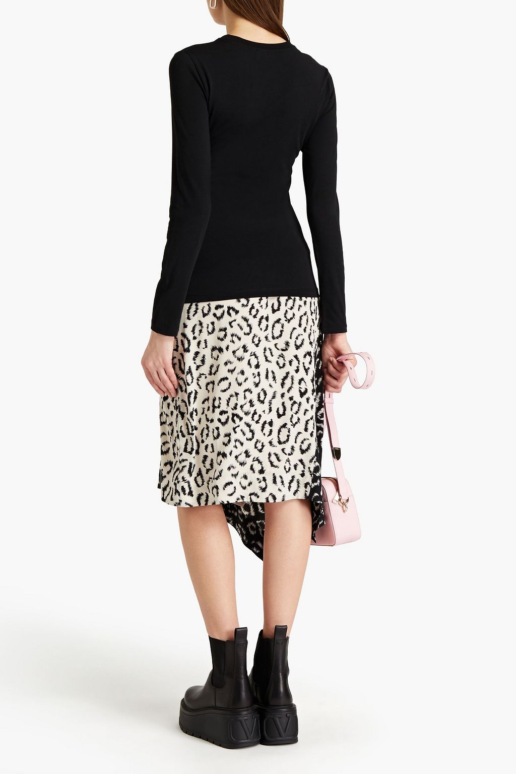 LOVE MOSCHINO Printed stretch-cotton jersey top