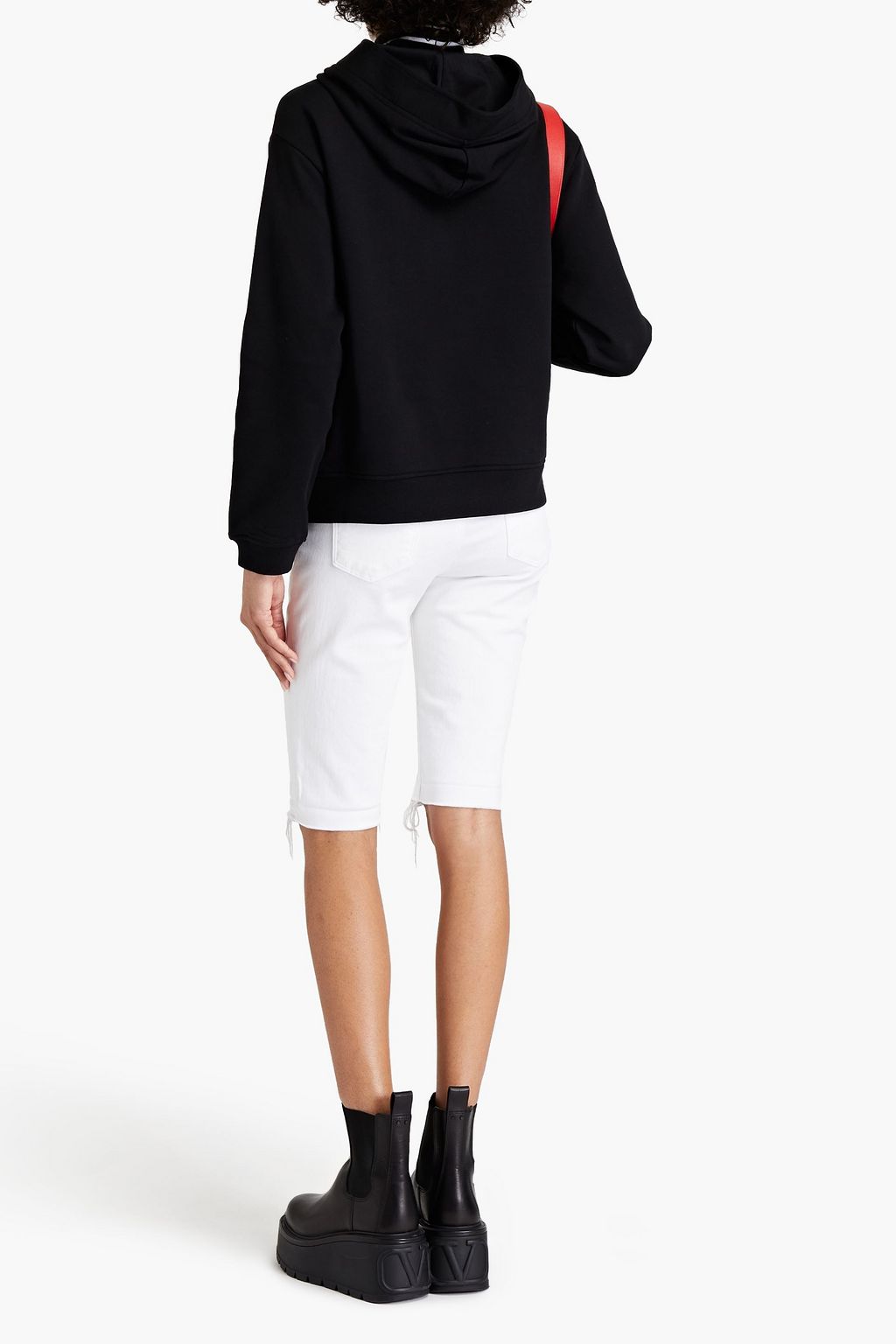 LOVE MOSCHINO French cotton-terry half-zip hoodie