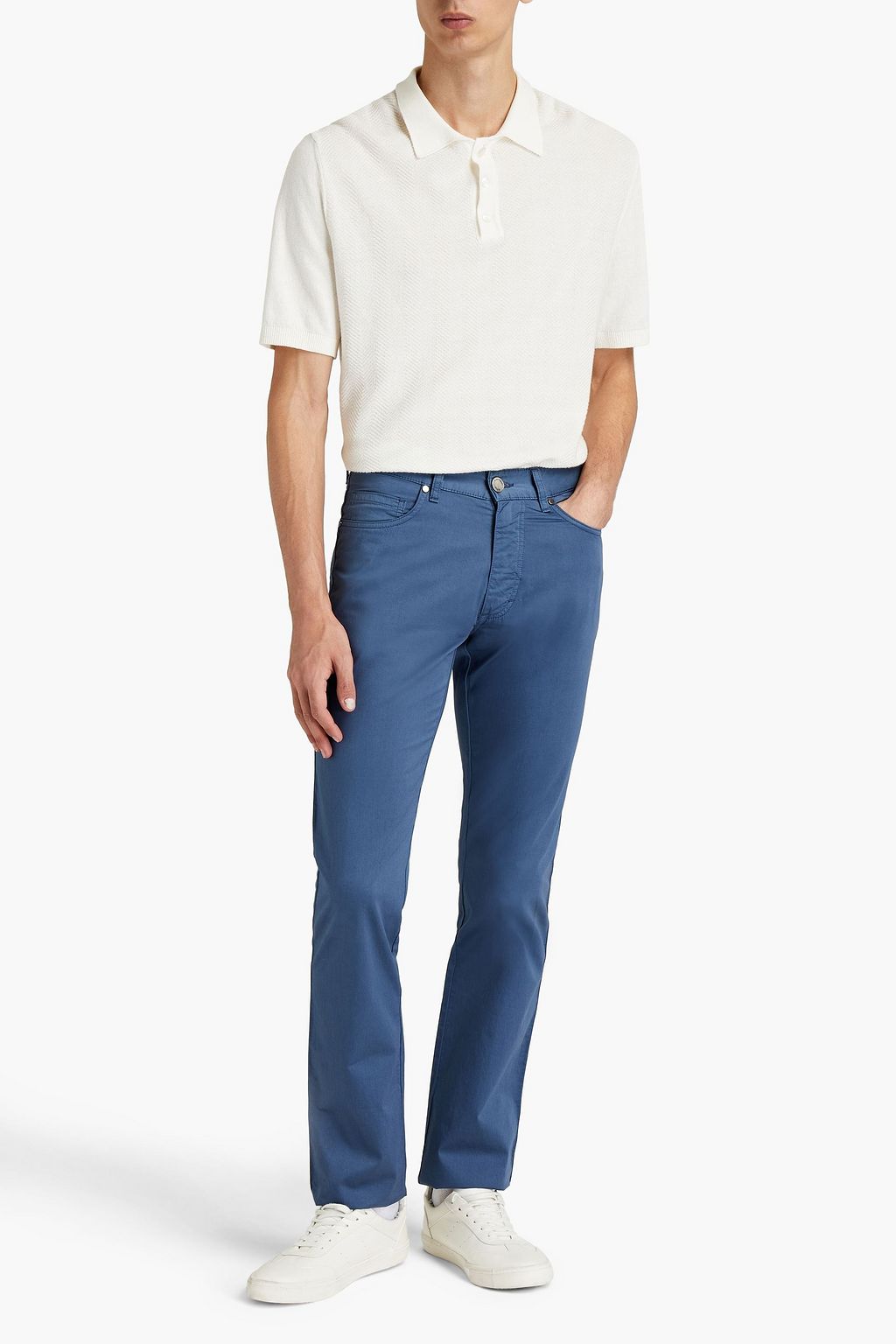 ZEGNA Slim-fit cotton-sateen pants