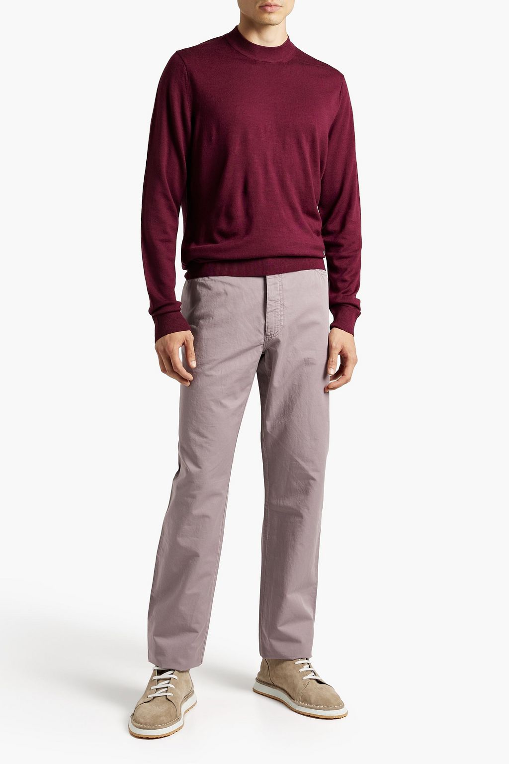 ZEGNA Cotton and linen-blend twill pants