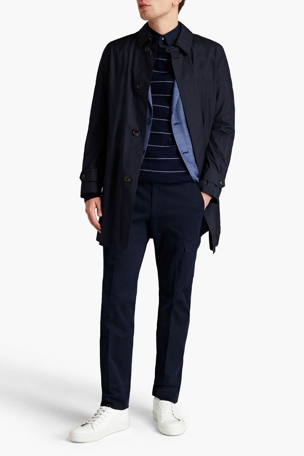 ZEGNA 울 실크 혼방 코트
