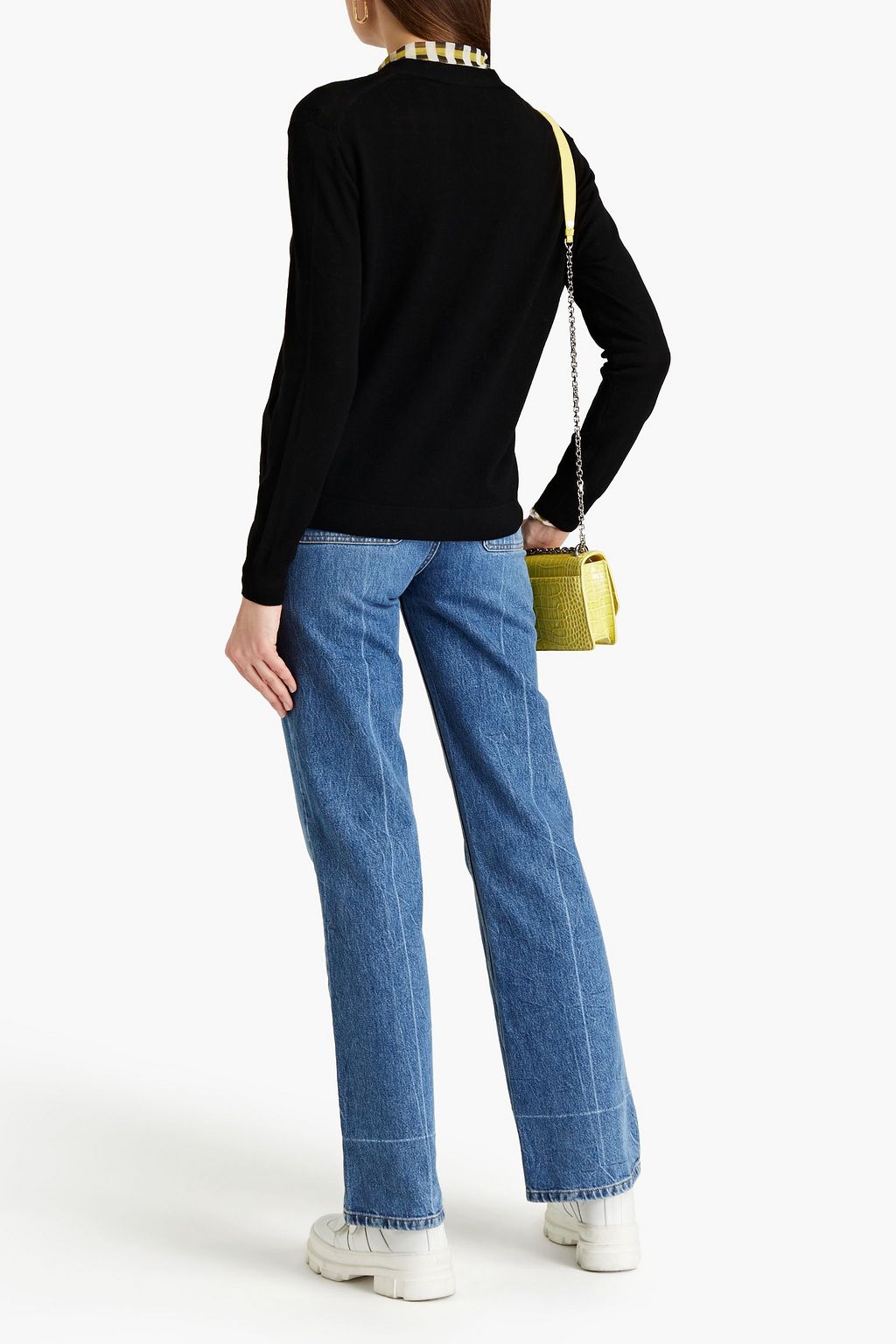 LOVE MOSCHINO Embroidered metallic wool cardigan