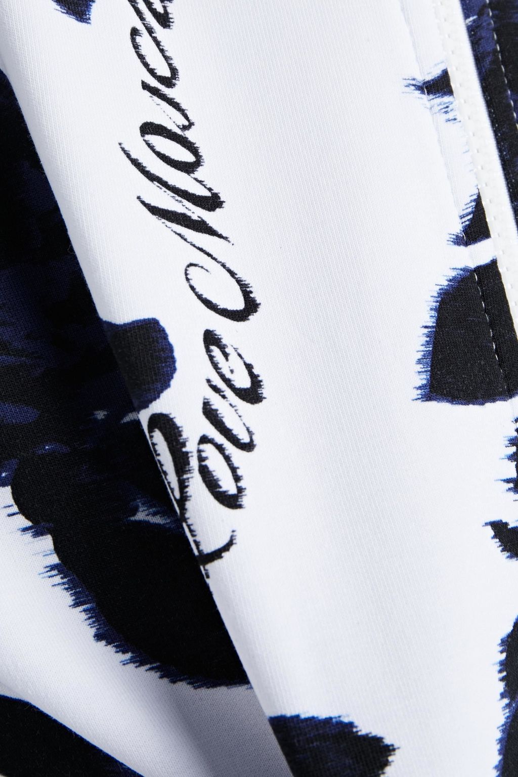 LOVE MOSCHINO Printed French cotton-blend terry hoodie