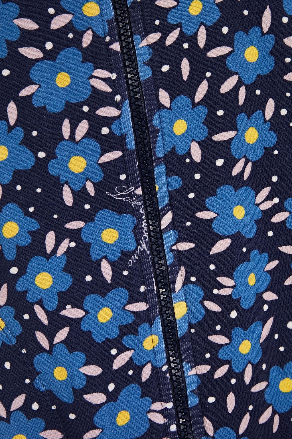 LOVE MOSCHINO Floral-print French cotton-terry hoodiet