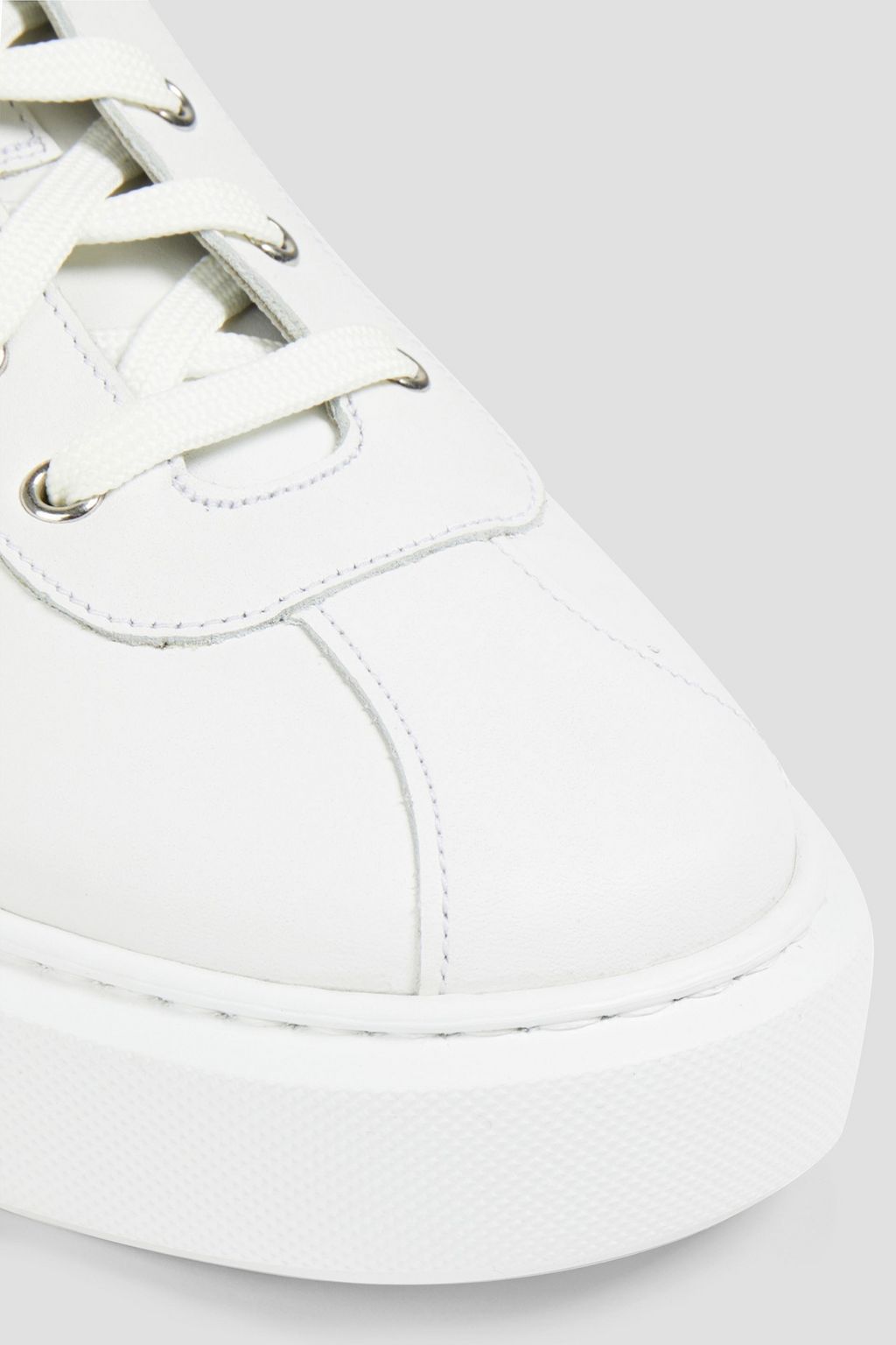 GRENSON Suede-trimmed leather high-top sneakers