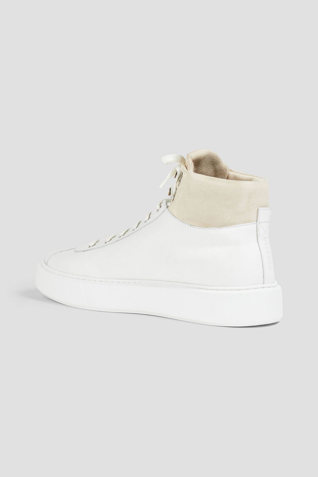 GRENSON Suede-trimmed leather high-top sneakers