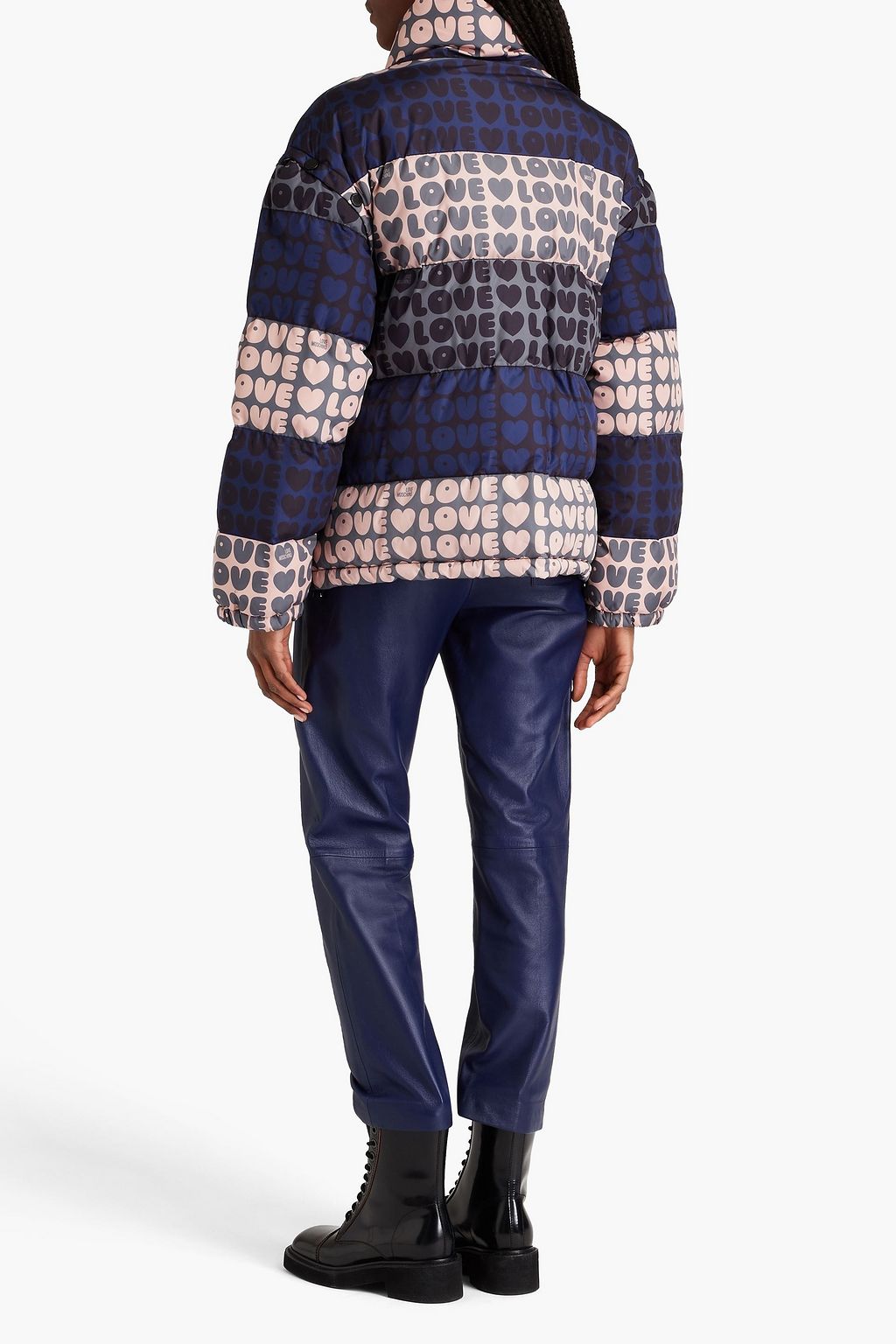 LOVE MOSCHINO Quilted printed shell coat