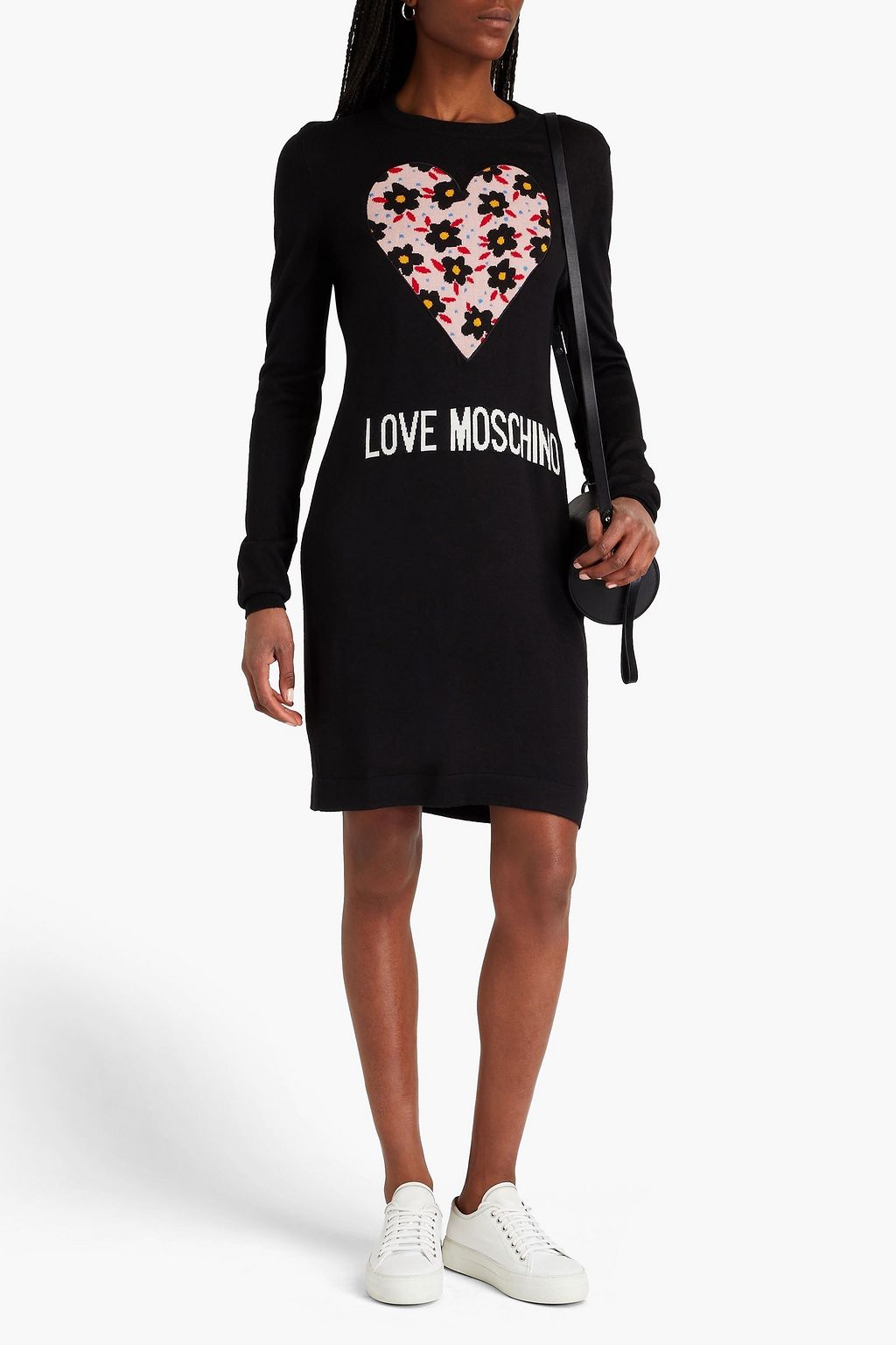 LOVE MOSCHINO 인타르시아 울 혼방 미니 드레스