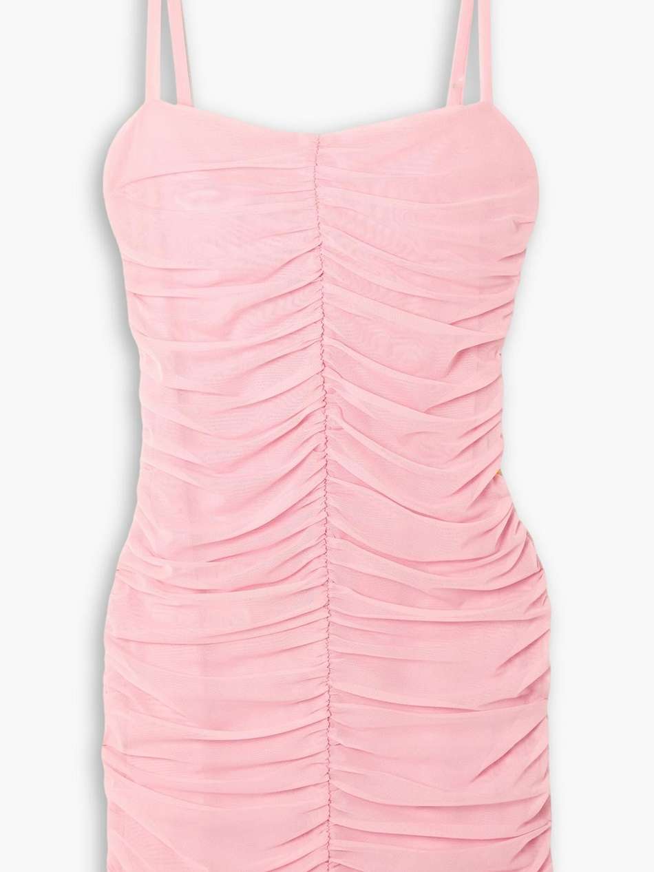 vendue ruched stretch-tulle mini dress