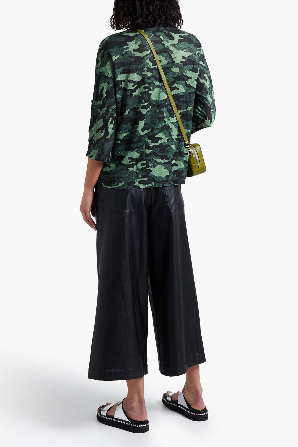MAJESTIC FILATURES Camouflage slub linen-blend jersey shirt