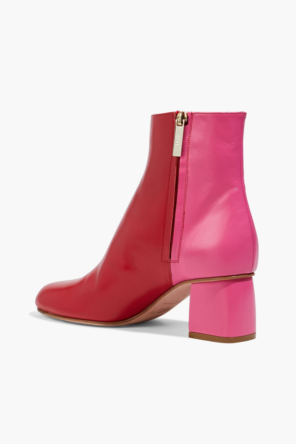 RED(V) Two-tone leather ankle boots