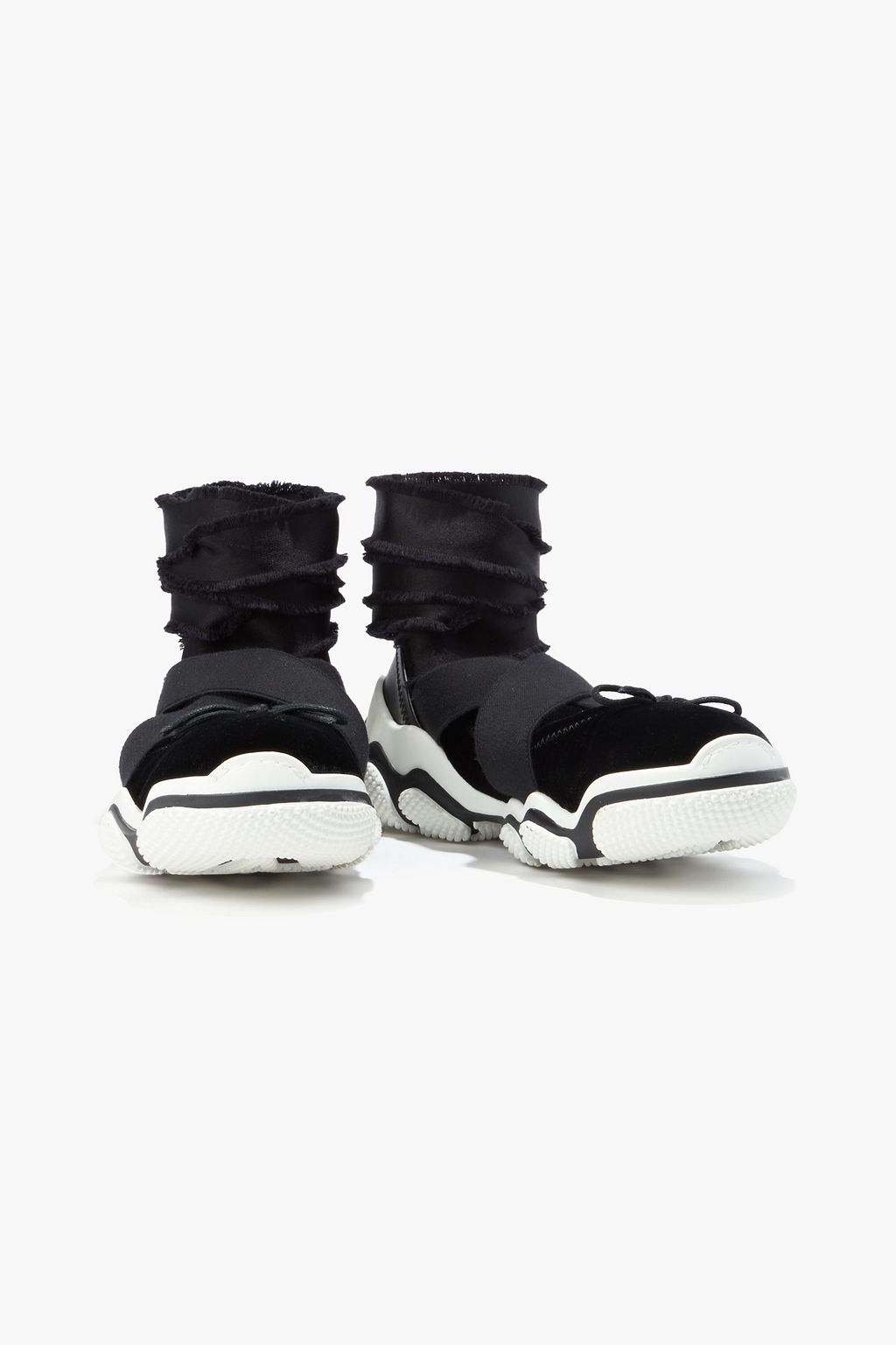RED(V) Ballet satin-trimmed velvet sneakers