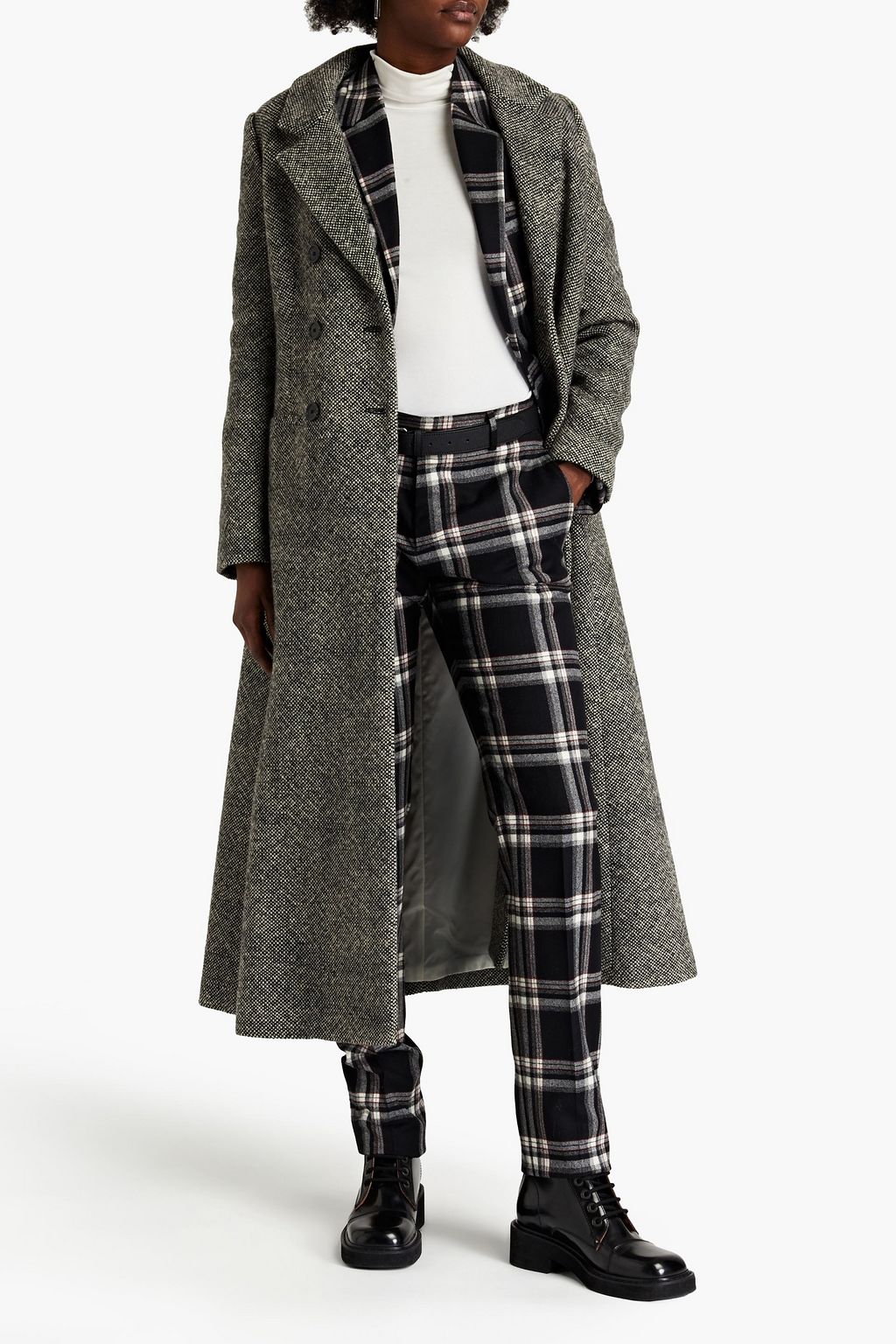 PIAZZA SEMPIONE Double-breasted brushed wool coat