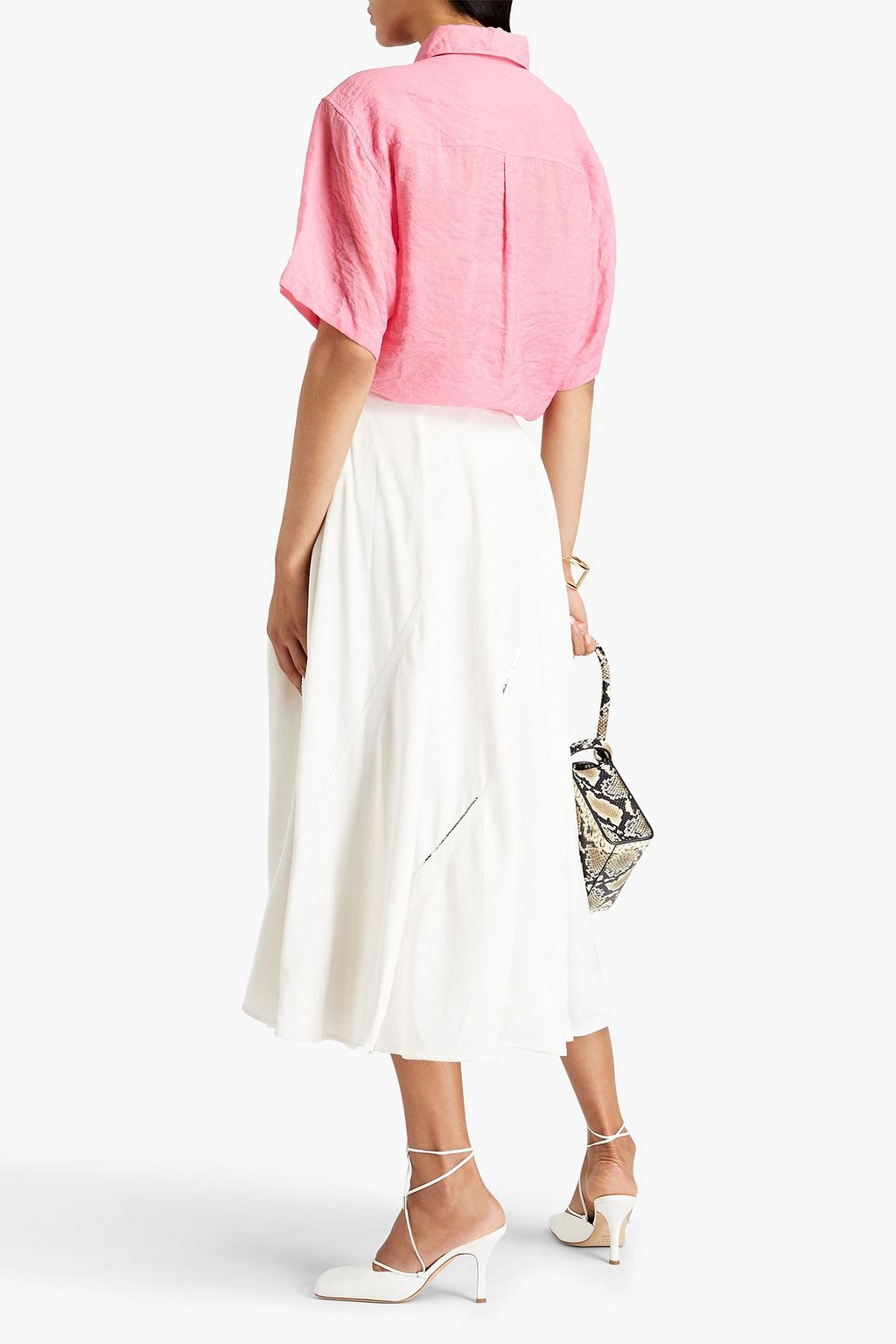 VICTORIA BECKHAM Sequin-embellished twill midi skirt
