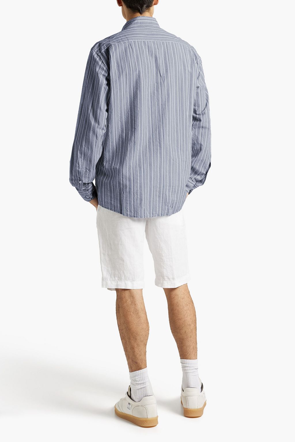 ZEGNA Striped cotton-jacquard shirt