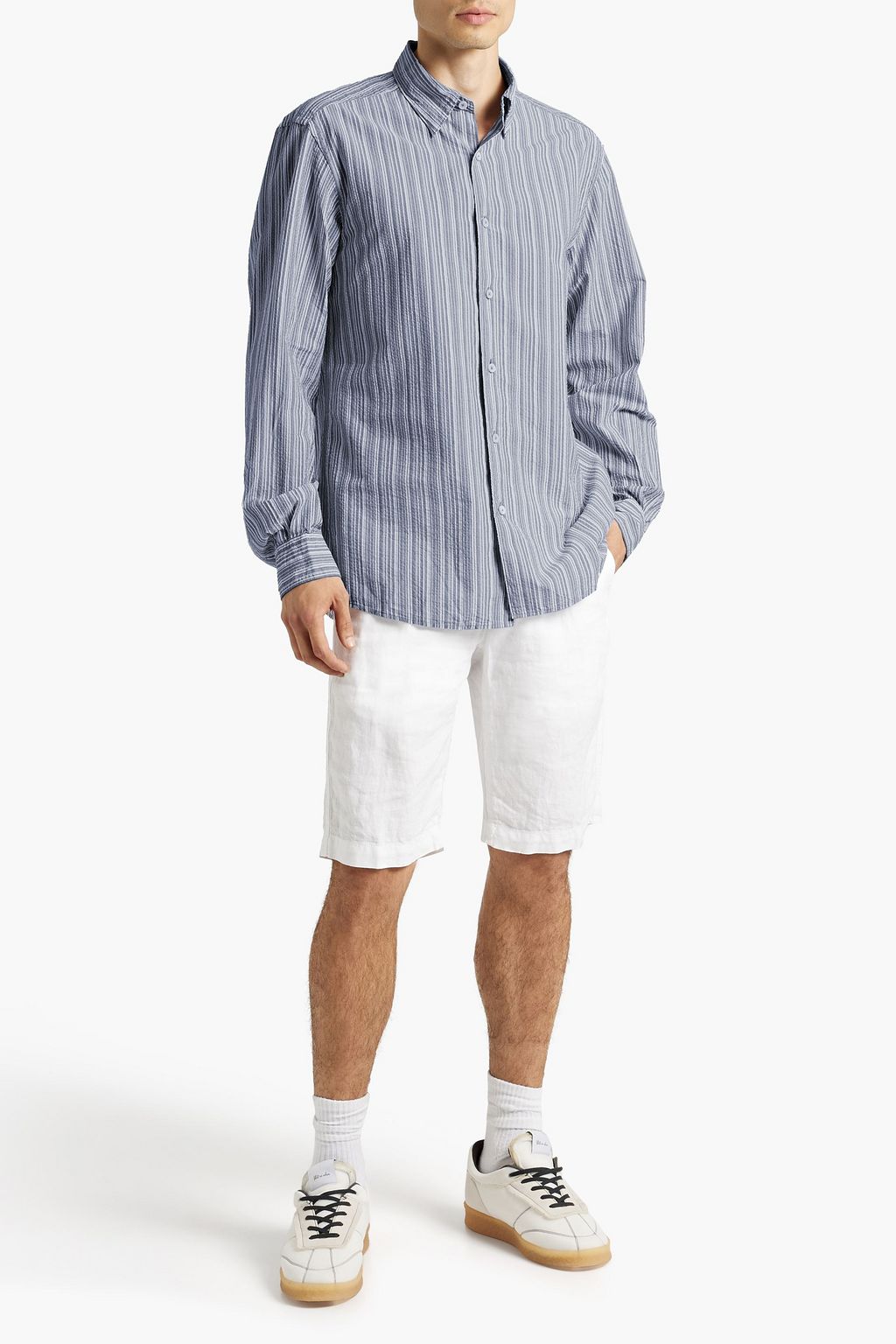 ZEGNA Striped cotton-jacquard shirt