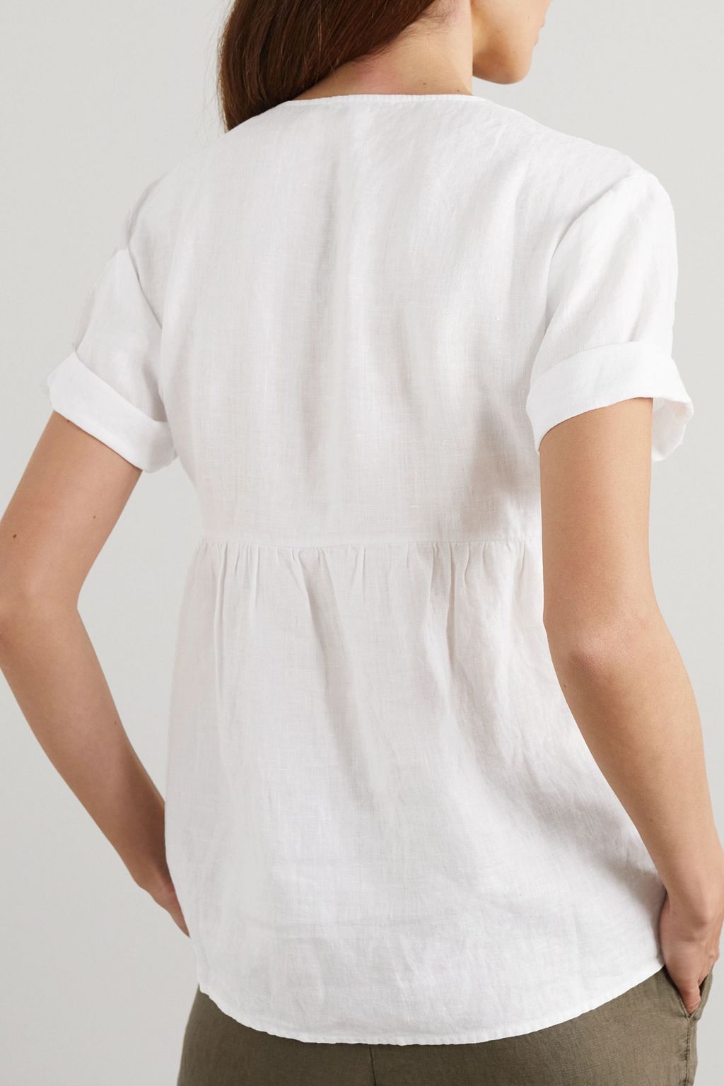 JAMES PERSE Gathered linen top