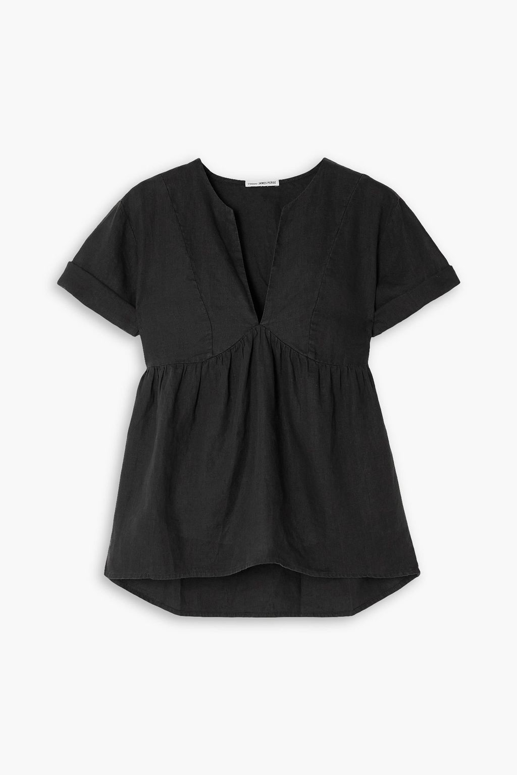 JAMES PERSE Gathered linen top | THE OUTNET