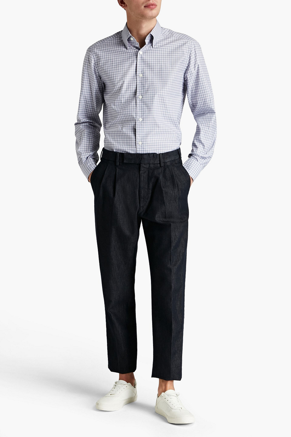 Ermenegildo Zegna Man Checked Cotton-poplin Shirt