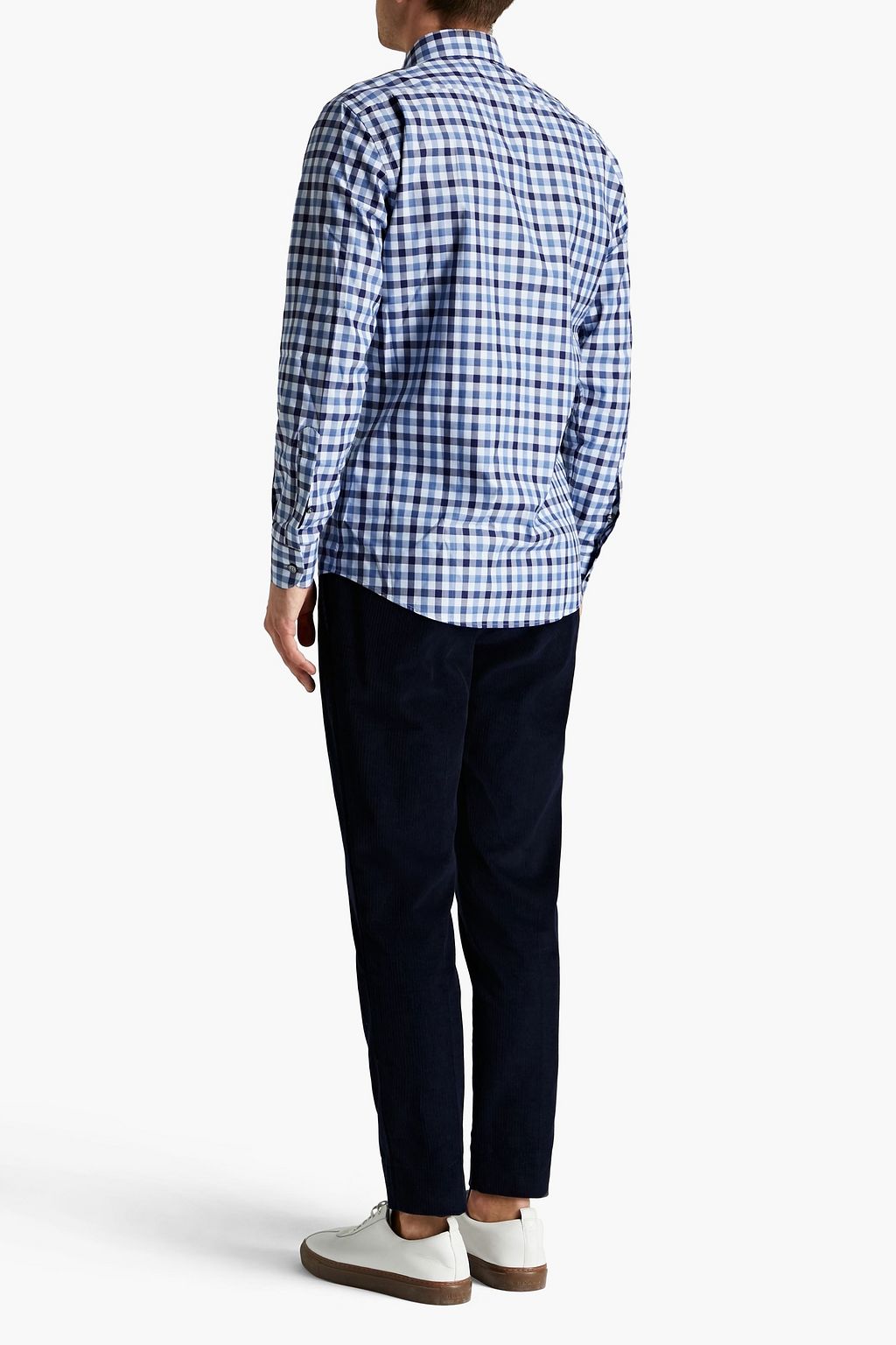 ZEGNA Checked cotton-poplin shirt