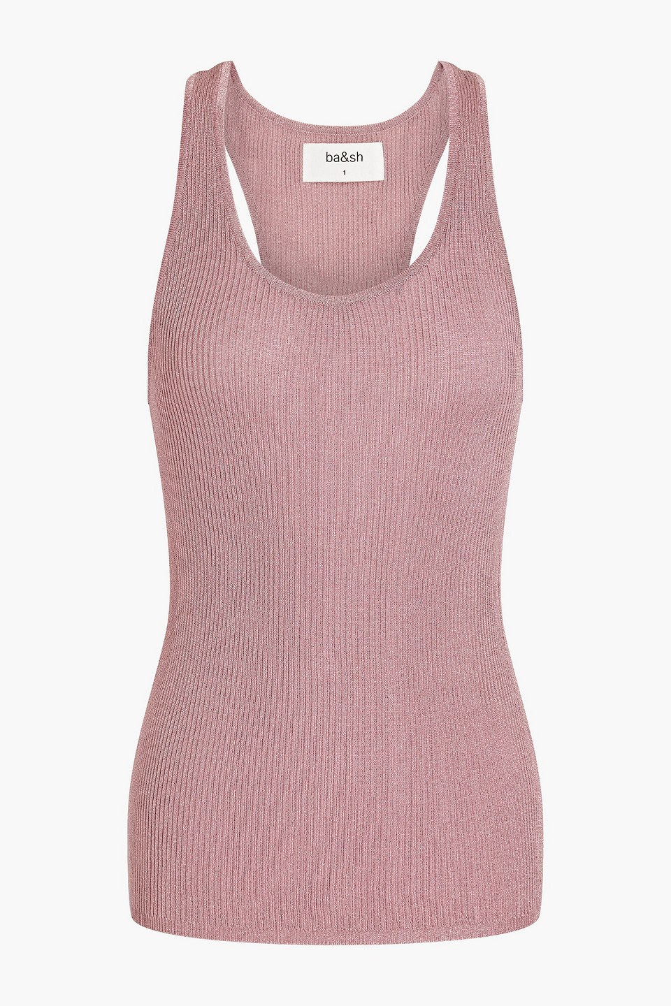 Ba&sh Zilia metallic ribbed-knit tank