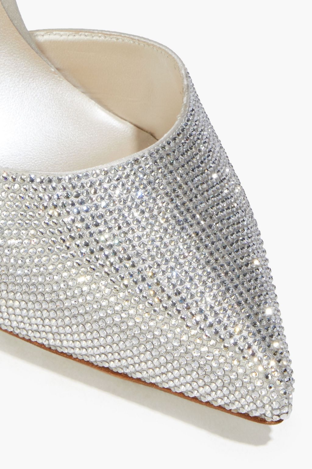 RENE' CAOVILLA Crystal-embellished satin pumps