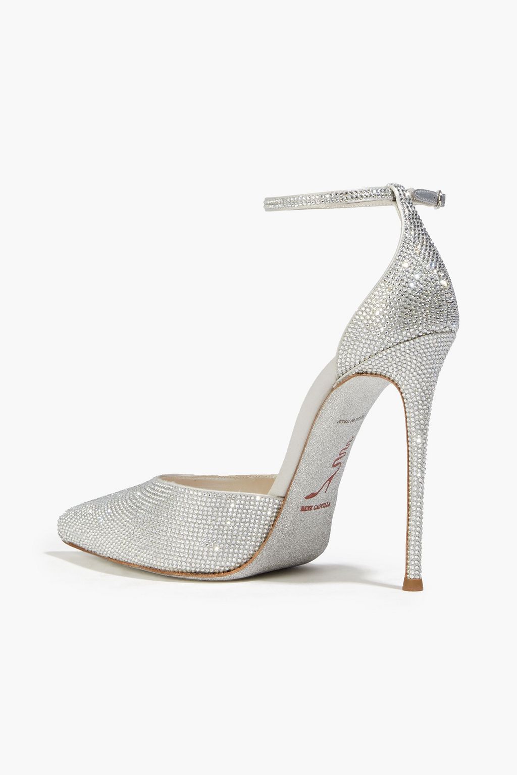 RENE' CAOVILLA Crystal-embellished satin pumps