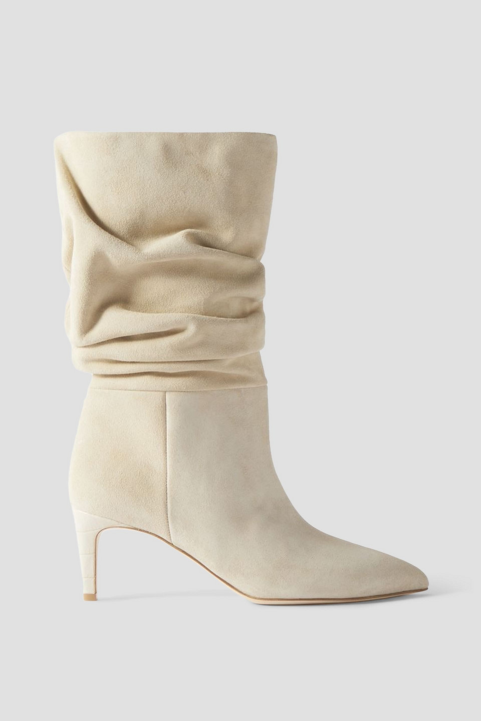 Paris Texas 70mm Slouchy Suede Ankle Boots In Ecru