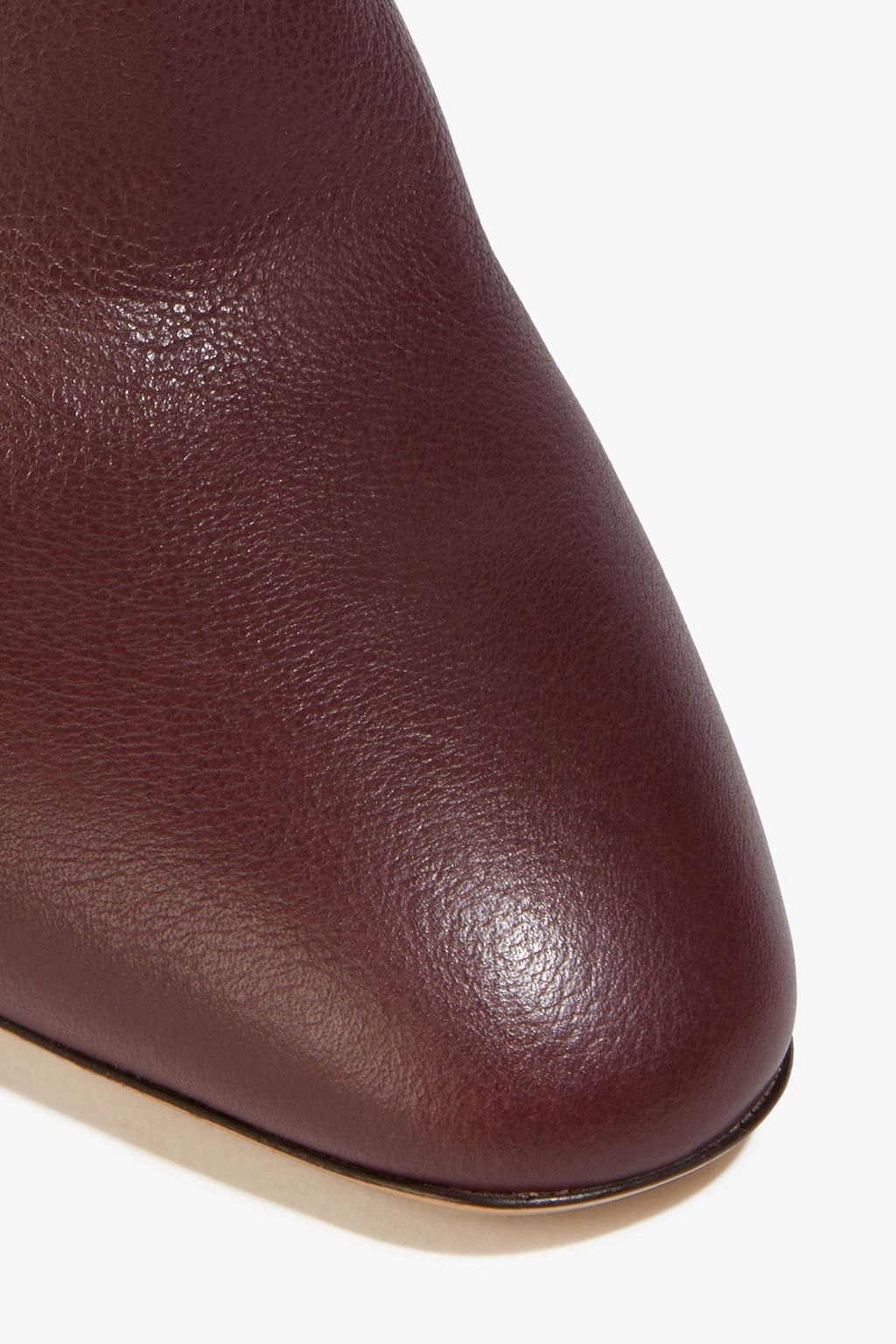 FERRAGAMO Triba chain-trimmed pebbled-leather knee boots