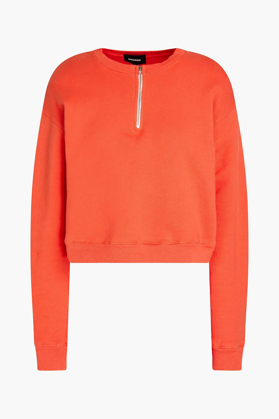 monrow - cropped fleece sweatshirt - orange - xs