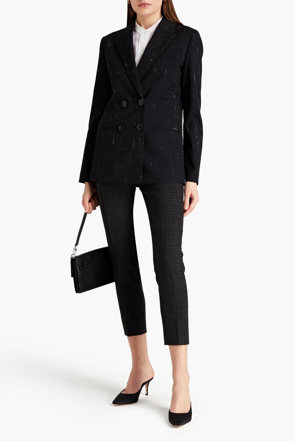 PIAZZA SEMPIONE Pinstriped wool-blend twill blazer