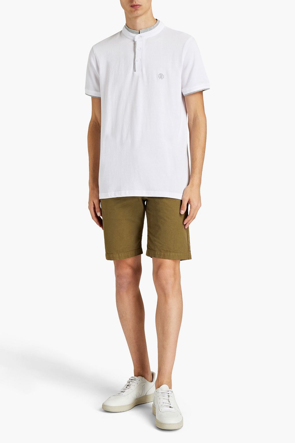 ROBERTO CAVALLI Logo-embroidered cotton-piqué polo shirt