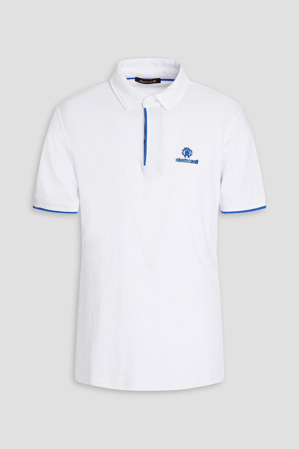 White Logo-embroidered cotton-piqué 