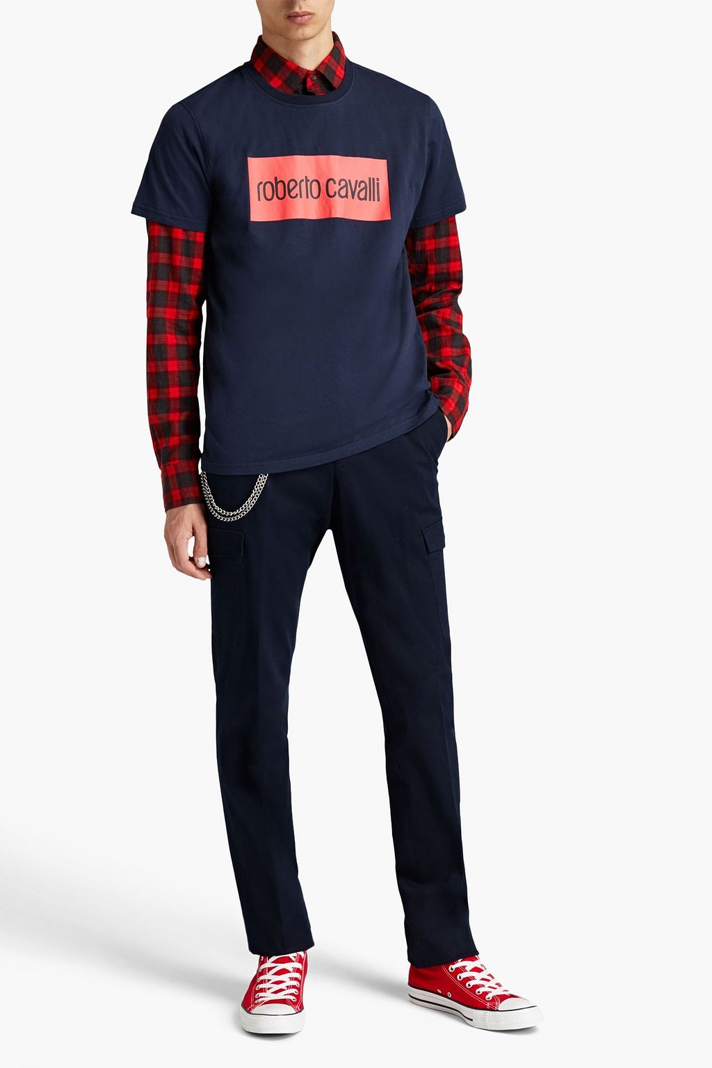 ROBERTO CAVALLI Logo-print cotton-jersey T-shirt