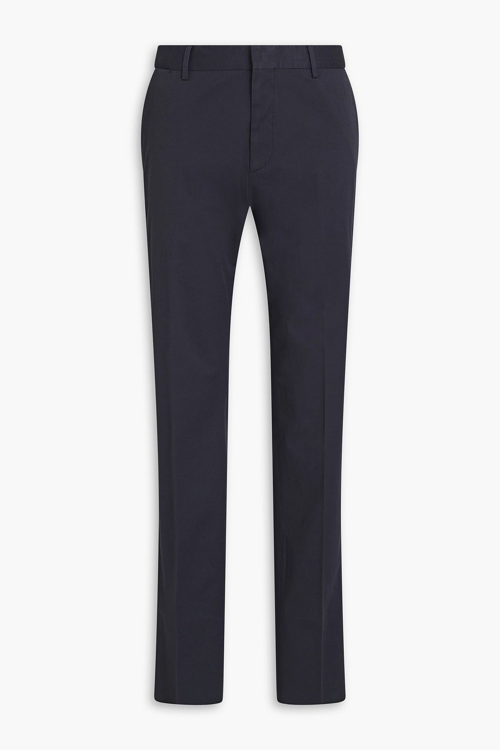 Navy Slim-fit cotton-blend twill pants 