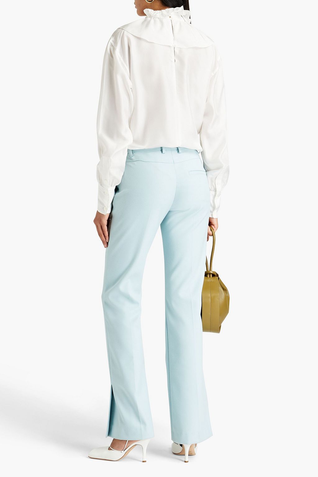 VICTORIA BECKHAM Ruffled silk-habotai blouse
