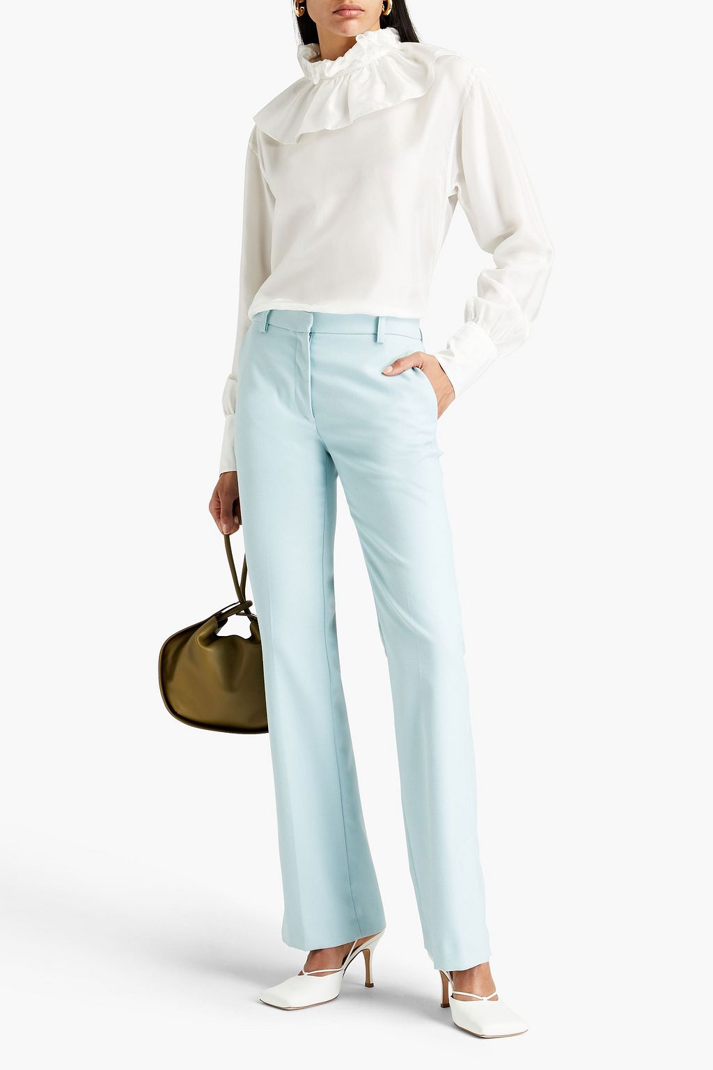 VICTORIA BECKHAM Ruffled silk-habotai blouse