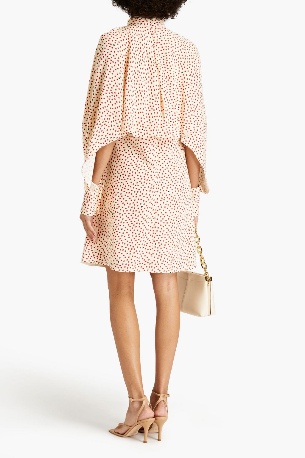 VICTORIA BECKHAM Kleid aus Stretch-Cady mit Polka-Dots und Cape-Effekt