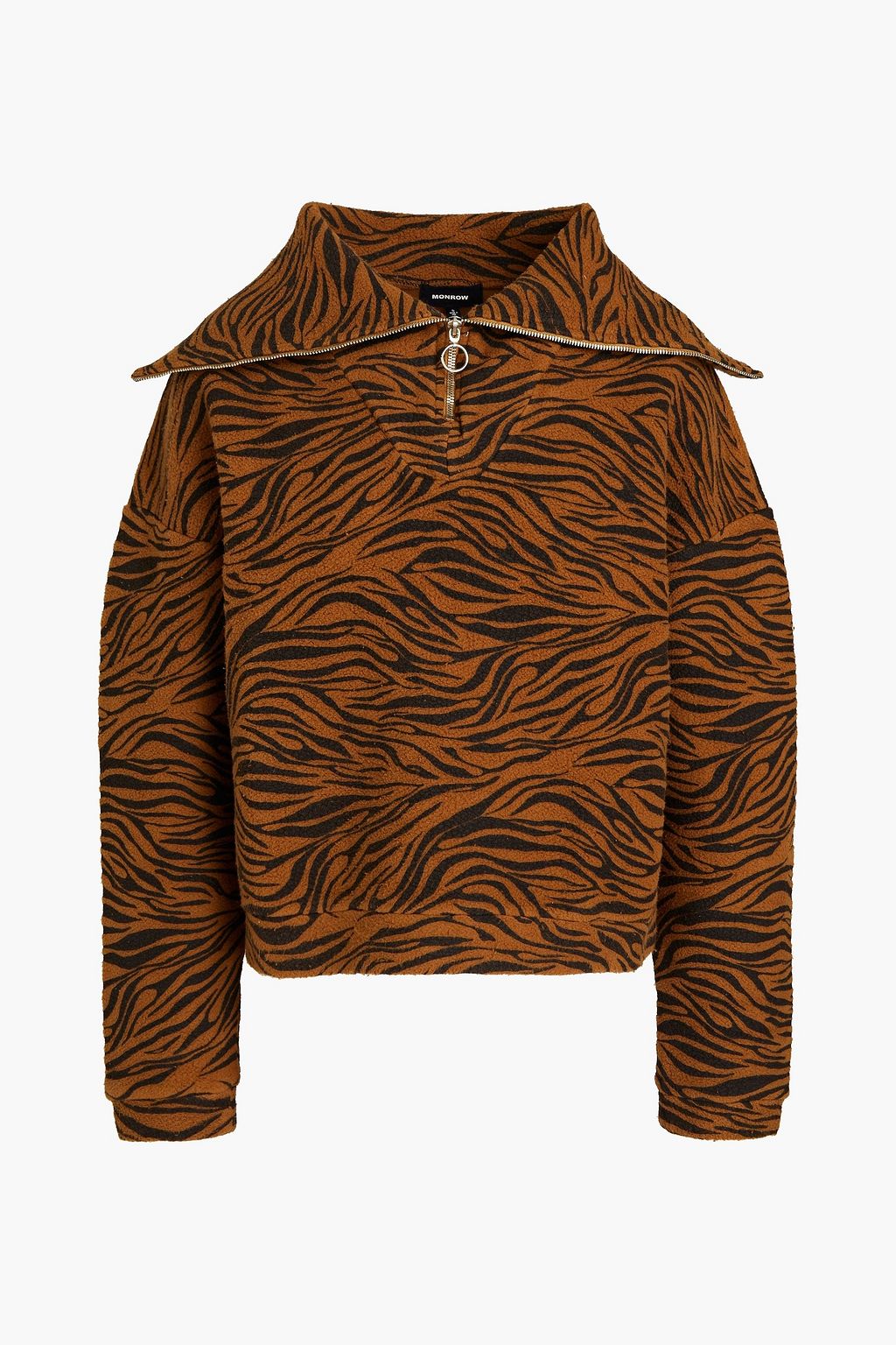 Zebra print fleece sweatshirt