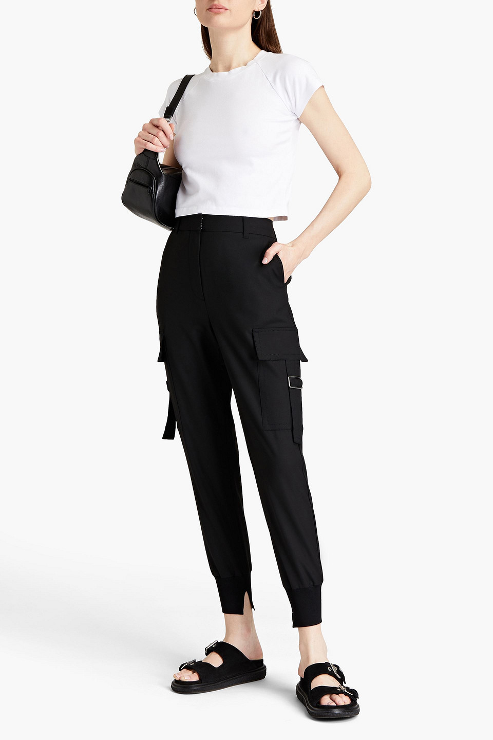 Monrow Cropped Stretch-cotton Jersey T-shirt