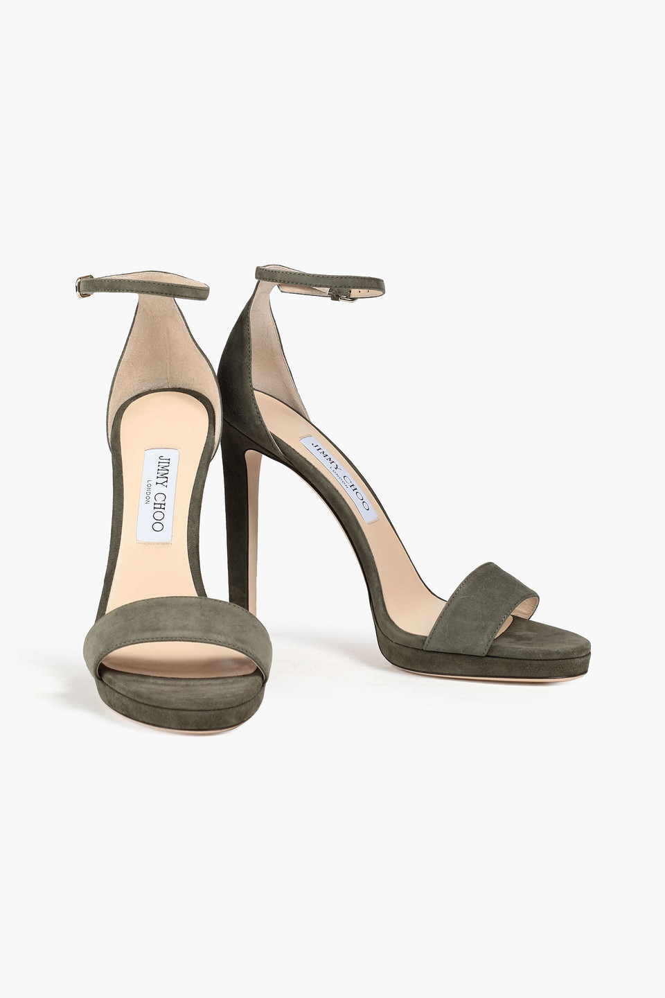 Jimmy Choo Misty 120 Suede Sandals In Green