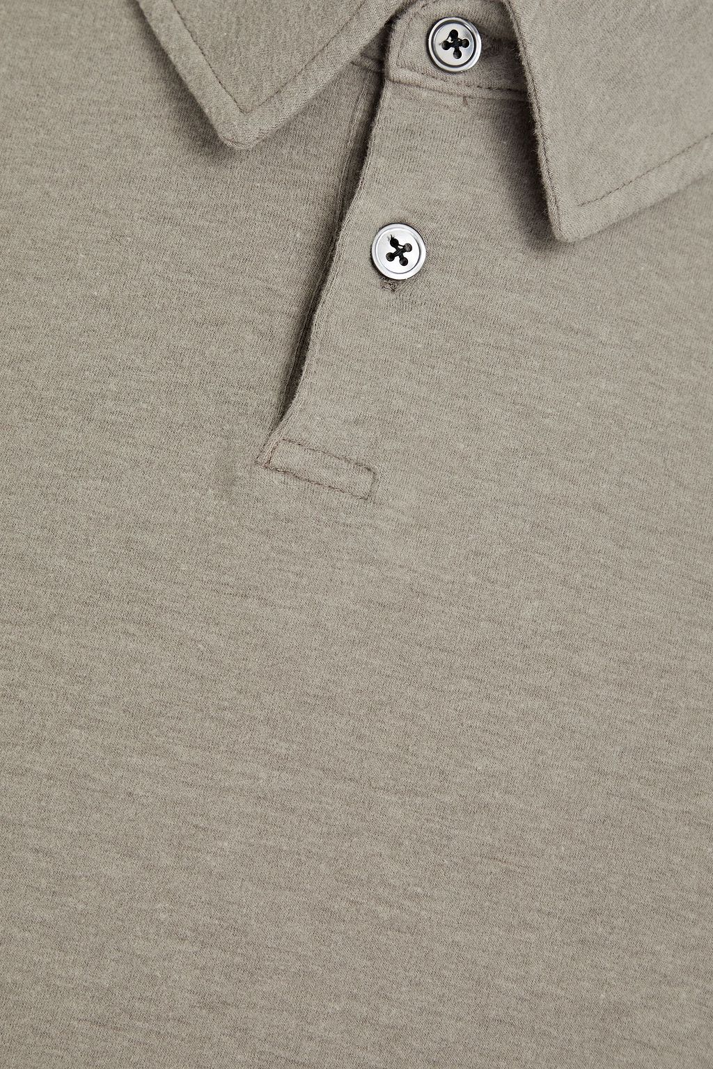 JAMES PERSE Brushed cotton-blend jersey polo shirt