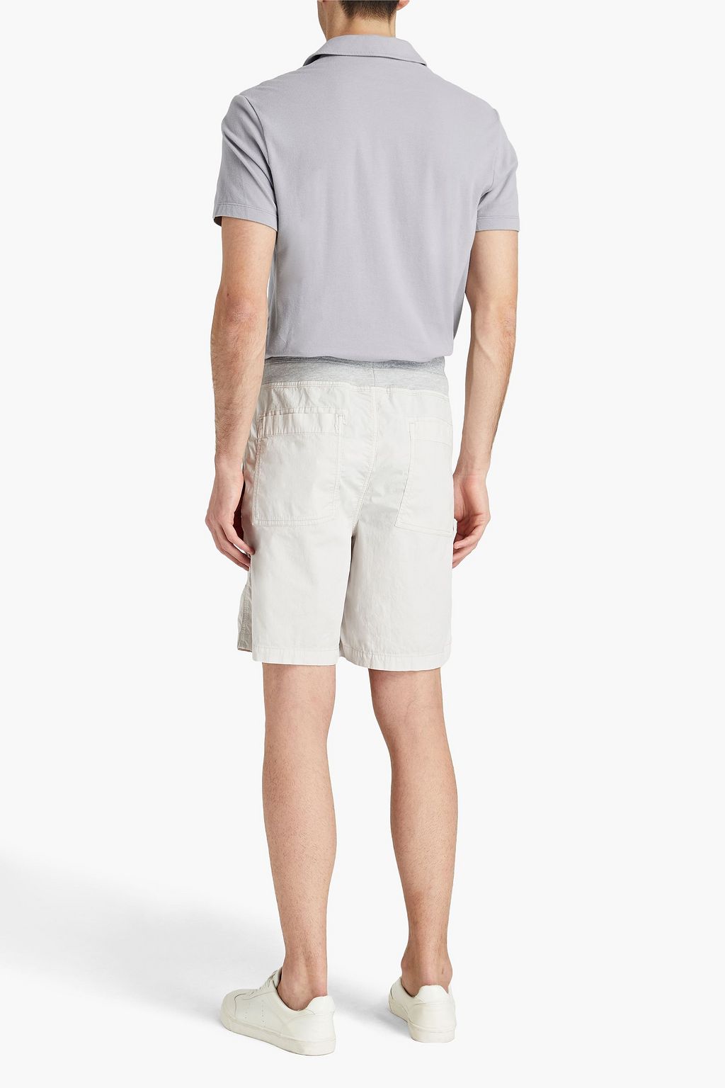 JAMES PERSE Brushed cotton-blend jersey polo shirt