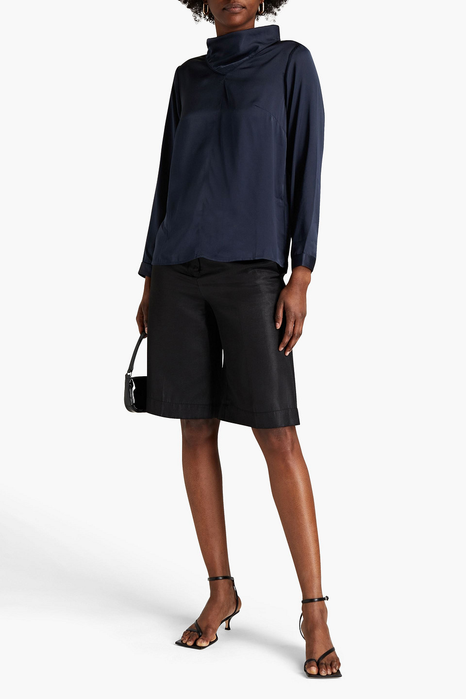 Ba&sh Cody Washed-satin Blouse In Blue